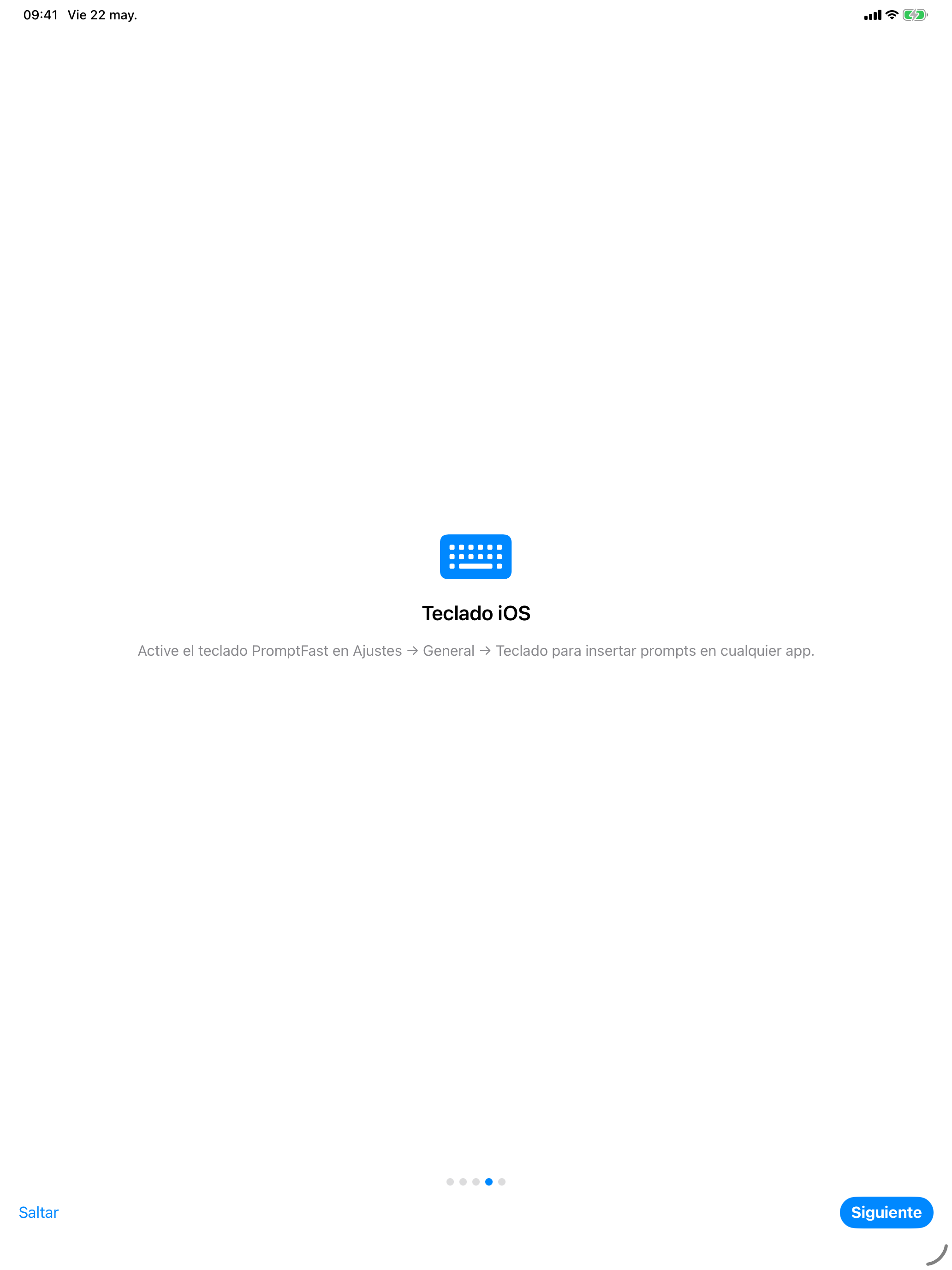 PromptFast en iPad: prompts listos para usar