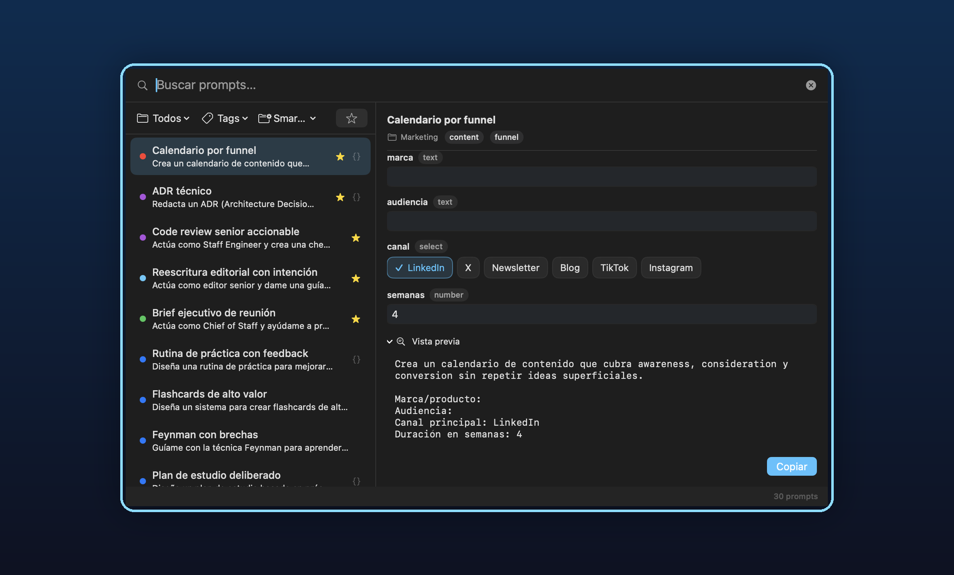 PromptFast en macOS: prompts a un atajo de distancia